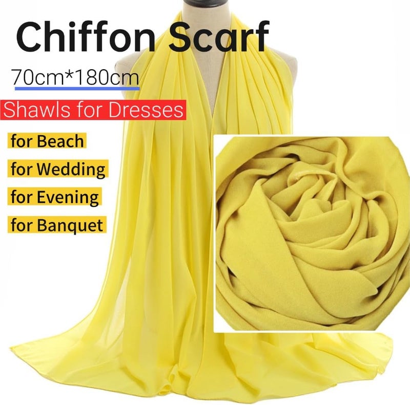 Harewom Chiffon Hijab for Women Sheer Shawl and Wraps for Wedding Bridal Scarves Summer Lightweight Sun-proof Scarf - Image 2